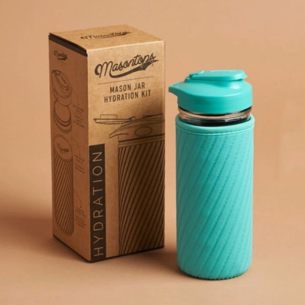 MASONTOPS glass water bottle/drinking jar
